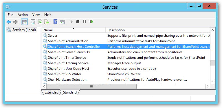 Restart Search Host Controller Service
